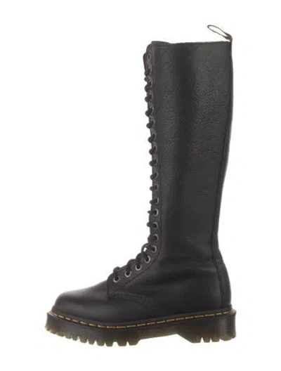 Pre-owned Dr. Martens Leather Combat Boots In Black
