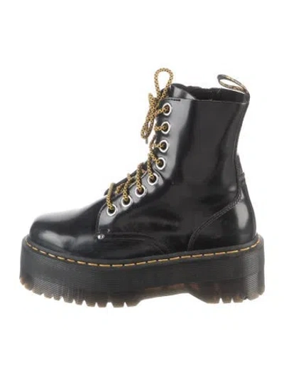 Pre-owned Dr. Martens Leather Combat Boots In Black