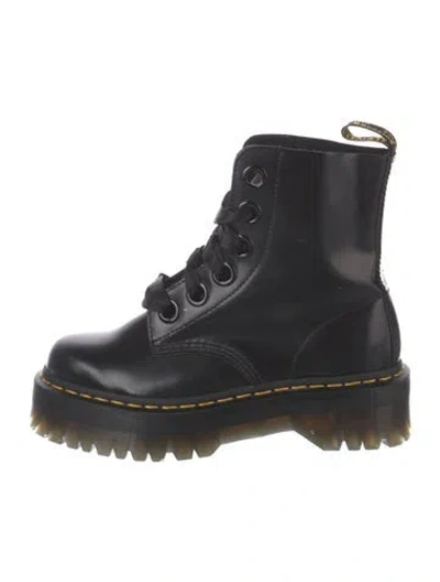 Pre-owned Dr. Martens Leather Combat Boots In Black