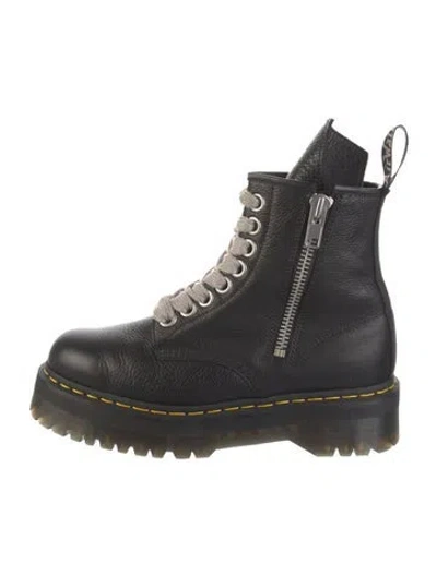 Pre-owned Dr. Martens Leather Combat Boots In Black
