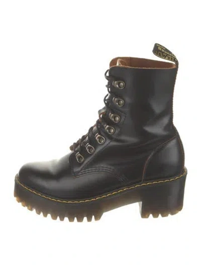 Pre-owned Dr. Martens Leather Combat Boots In Black