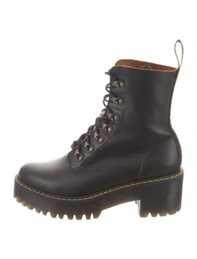 Pre-owned Dr. Martens Leather Combat Boots In Black