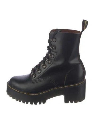 Pre-owned Dr. Martens Leather Combat Boots In Black