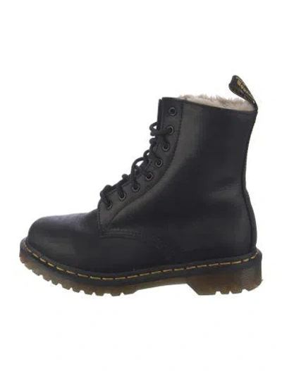 Pre-owned Dr. Martens Leather Combat Boots In Black