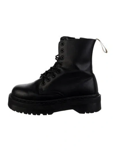 Pre-owned Dr. Martens Leather Combat Boots In Black