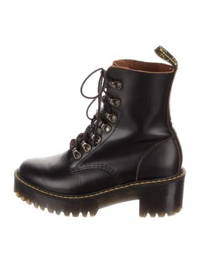Pre-owned Dr. Martens Leather Combat Boots In Black