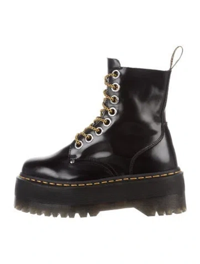 Pre-owned Dr. Martens Leather Combat Boots In Black