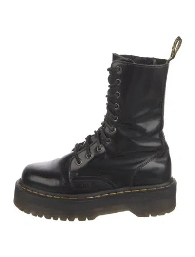 Pre-owned Dr. Martens Leather Combat Boots In Black