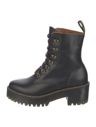 Pre-owned Dr. Martens Leather Combat Boots In Black