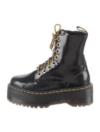Pre-owned Dr. Martens Leather Combat Boots In Black