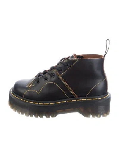 Pre-owned Dr. Martens Leather Combat Boots In Black/yellow