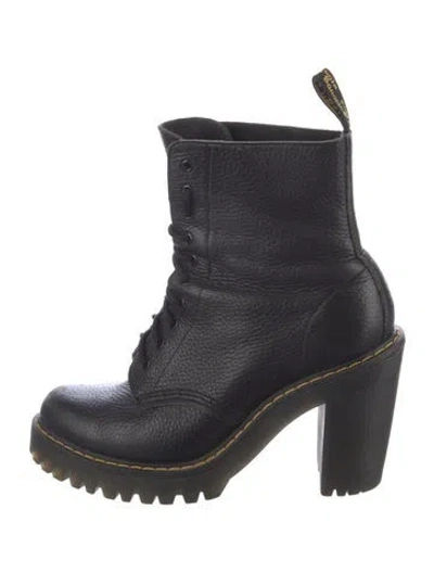 Pre-owned Dr. Martens Leather Combat Boots In Blue