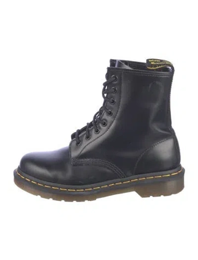 Pre-owned Dr. Martens Leather Combat Boots In Blue