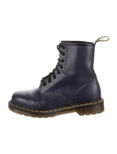 Pre-owned Dr. Martens Leather Combat Boots In Blue