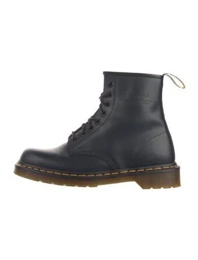 Pre-owned Dr. Martens Leather Combat Boots In Blue