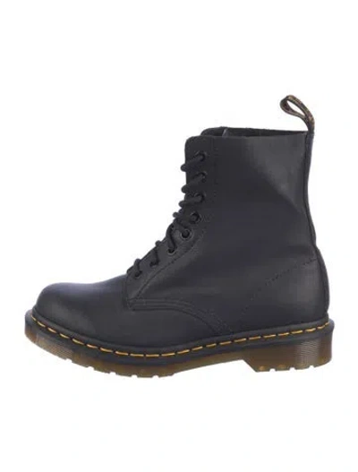 Pre-owned Dr. Martens Leather Combat Boots In Blue