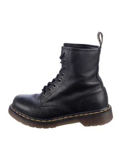 Pre-owned Dr. Martens Leather Combat Boots In Blue