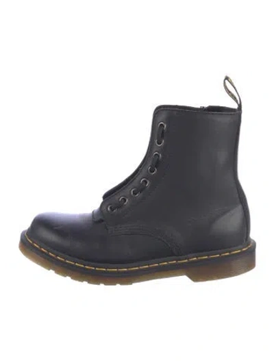 Pre-owned Dr. Martens Leather Combat Boots In Blue