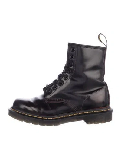 Pre-owned Dr. Martens Leather Combat Boots In Blue