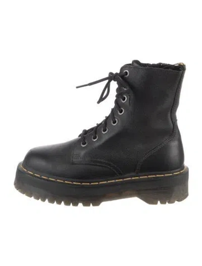 Pre-owned Dr. Martens Leather Combat Boots In Blue