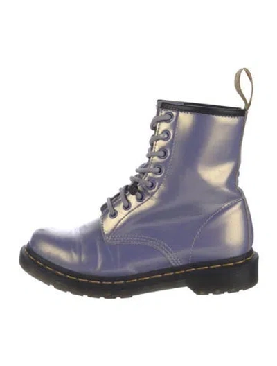 Pre-owned Dr. Martens Leather Combat Boots In Blue