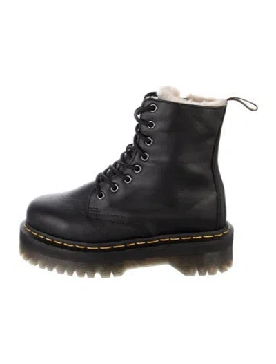 Pre-owned Dr. Martens Leather Combat Boots In Blue