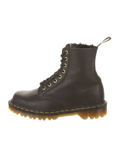 Pre-owned Dr. Martens Leather Combat Boots In Brown