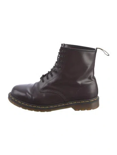 Pre-owned Dr. Martens Leather Combat Boots In Brown