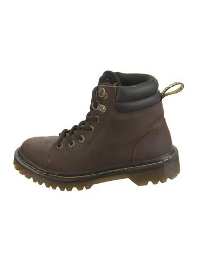 Pre-owned Dr. Martens Leather Combat Boots In Brown