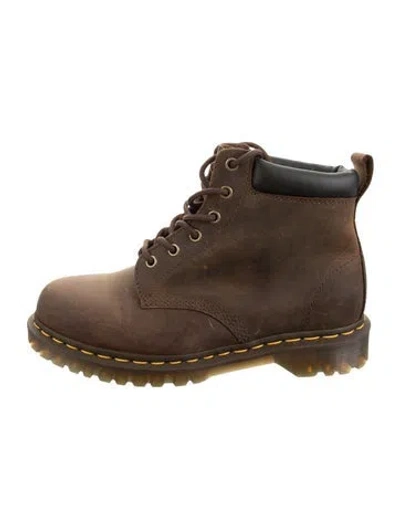 Pre-owned Dr. Martens Leather Combat Boots In Brown