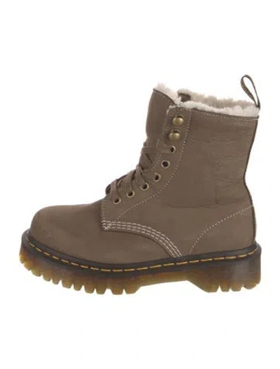 Pre-owned Dr. Martens Leather Combat Boots In Brown