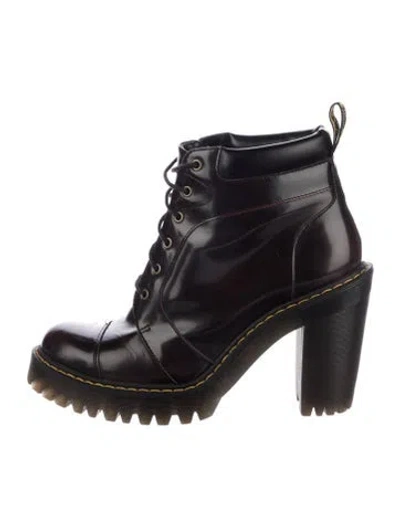 Pre-owned Dr. Martens Leather Combat Boots In Brown