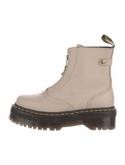 Pre-owned Dr. Martens Leather Combat Boots In Gray