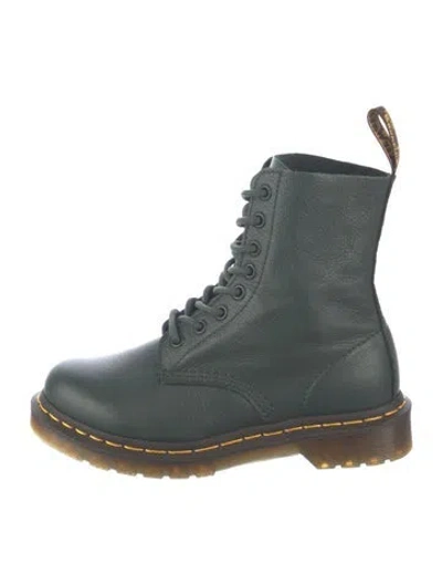 Pre-owned Dr. Martens Leather Combat Boots In Green