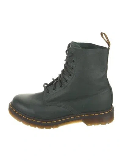 Pre-owned Dr. Martens Leather Combat Boots In Green