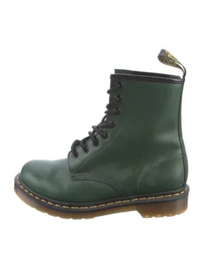 Pre-owned Dr. Martens Leather Combat Boots In Green