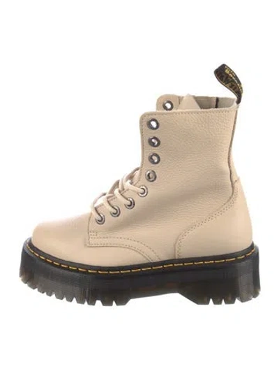 Pre-owned Dr. Martens Leather Combat Boots In Neutral