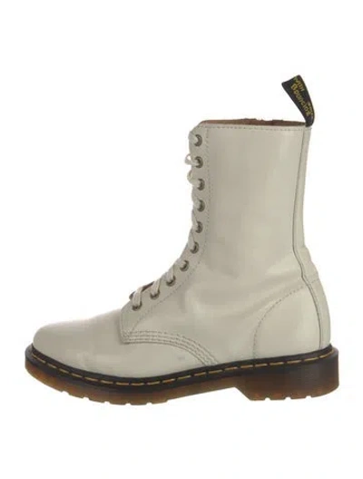 Pre-owned Dr. Martens Leather Combat Boots In Neutrals