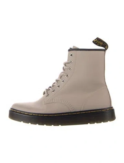 Pre-owned Dr. Martens Leather Combat Boots In Neutrals