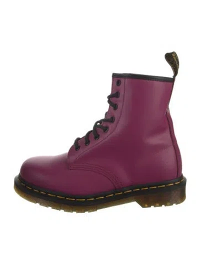 Pre-owned Dr. Martens Leather Combat Boots In Pink