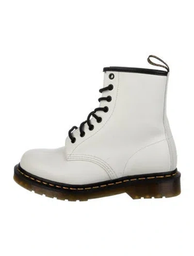 Pre-owned Dr. Martens Leather Combat Boots In Silver