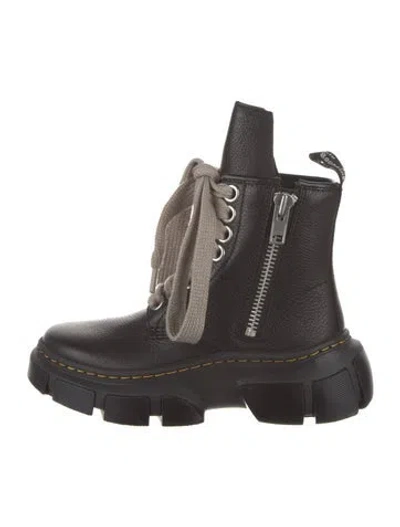 Pre-owned Dr. Martens Leather Combat Boots W/ Tags In Black
