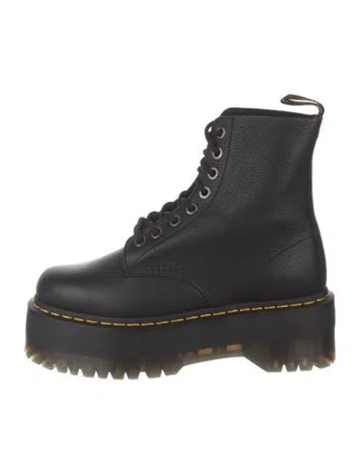 Pre-owned Dr. Martens Leather Combat Boots W/ Tags In Black