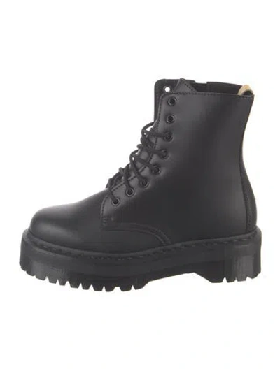 Pre-owned Dr. Martens Leather Combat Boots W/ Tags In Black