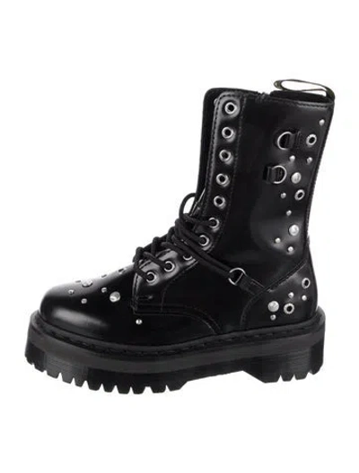 Pre-owned Dr. Martens Leather Combat Boots W/ Tags In Black