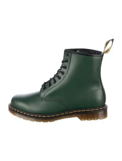 Pre-owned Dr. Martens Leather Combat Boots W/ Tags In Green