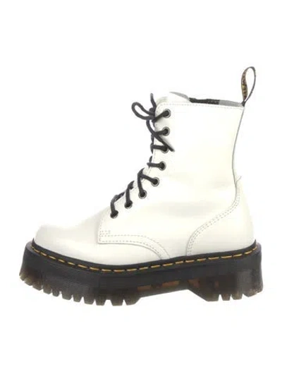 Pre-owned Dr. Martens Leather Combat Boots In White