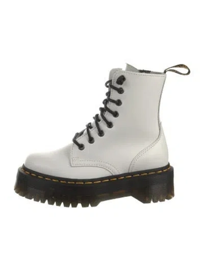 Pre-owned Dr. Martens Leather Combat Boots In White