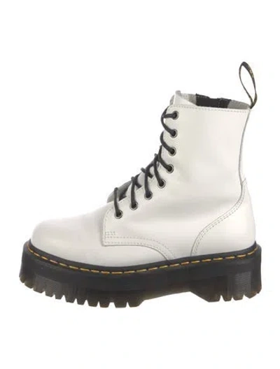 Pre-owned Dr. Martens Leather Combat Boots In White