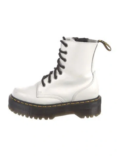 Pre-owned Dr. Martens Leather Combat Boots In White